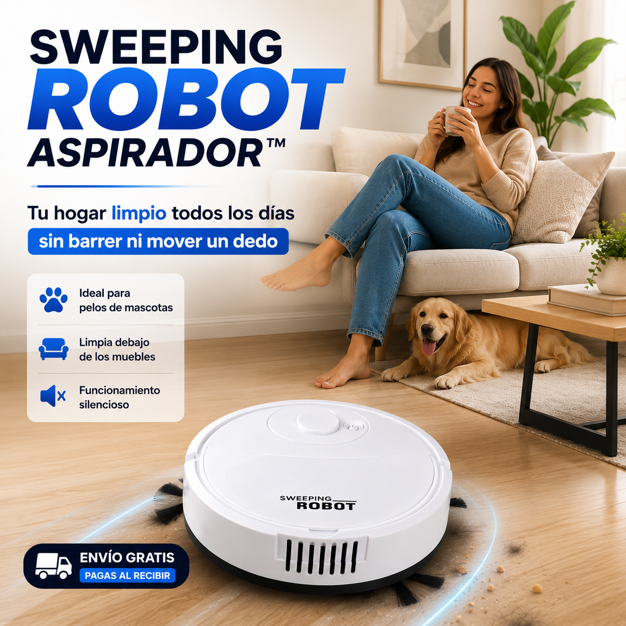 Sweeping Robot Aspirador™|Tu hogar limpio todos los días sin barrer ni mover un dedo